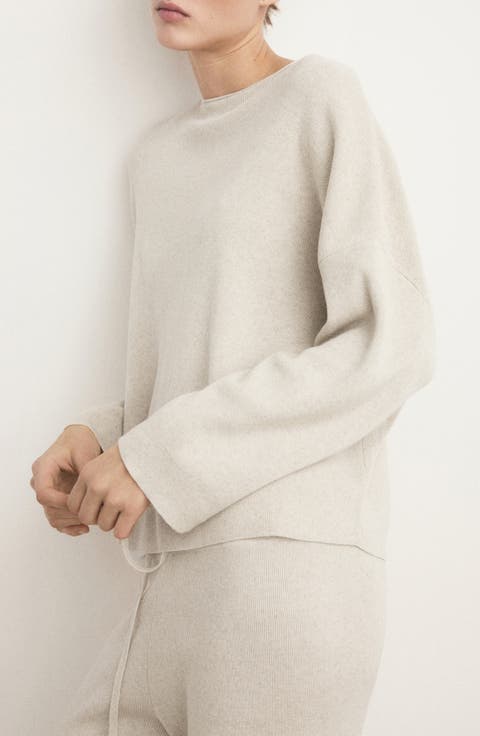 Fluid Cotton & Linen Blend Lounge Sweatshirt