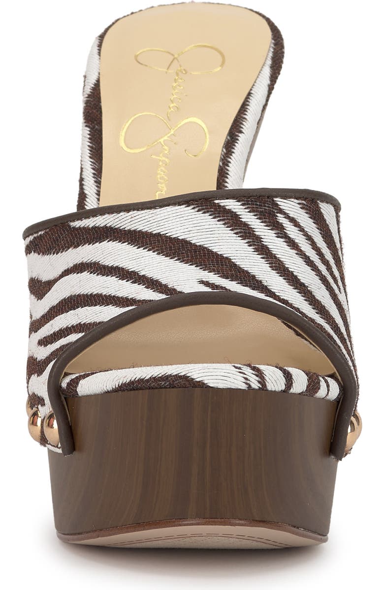 Jessica Simpson Cynlia Platform Slide Sandal, Alternate, color, Ivory/ Brown