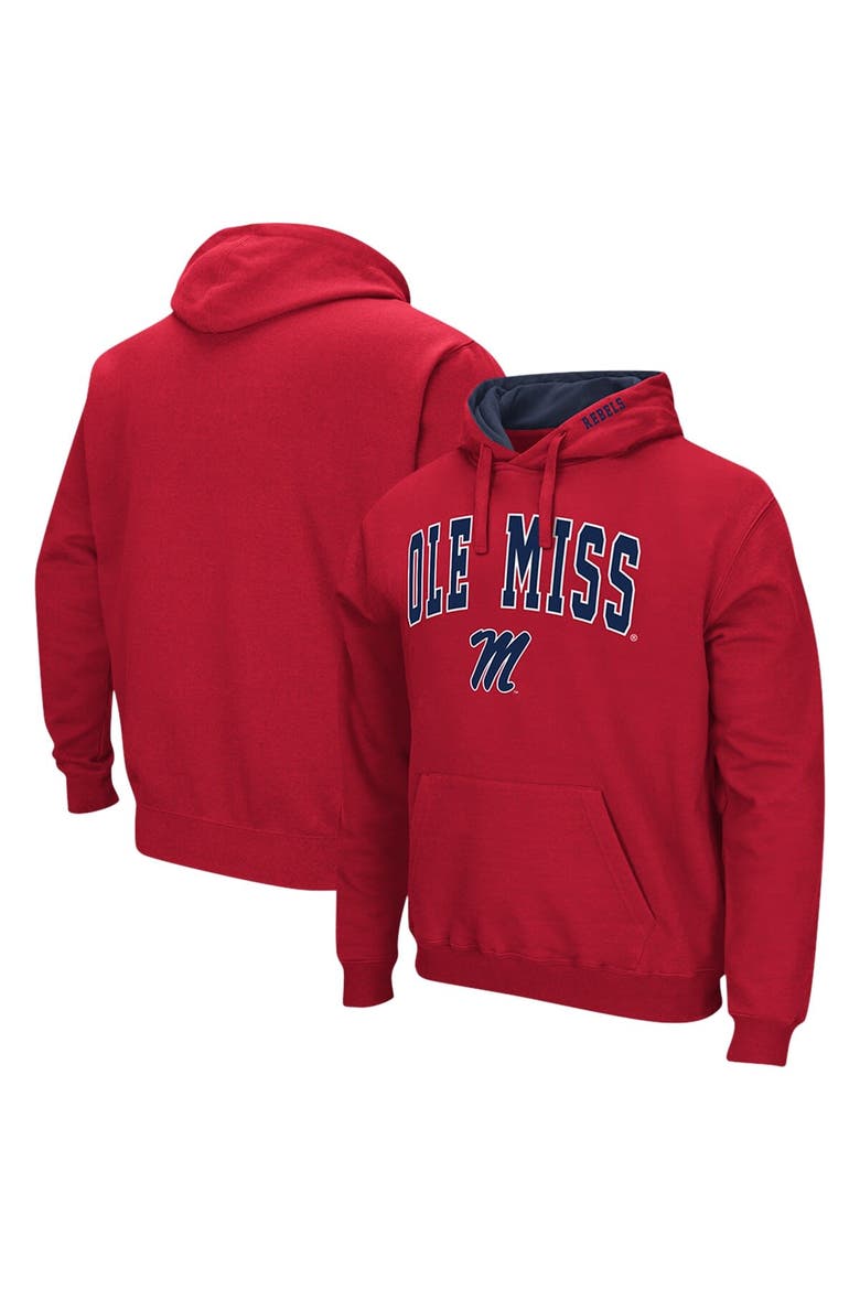 Men's Colosseum Red Ole Miss Rebels Arch & Logo 3.0 Pullover Hoodie, Main, color, Red