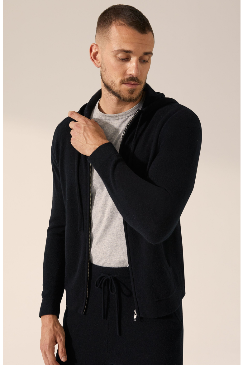 Tyler Cashmere Zip Hoodie, Alternate, color, Black