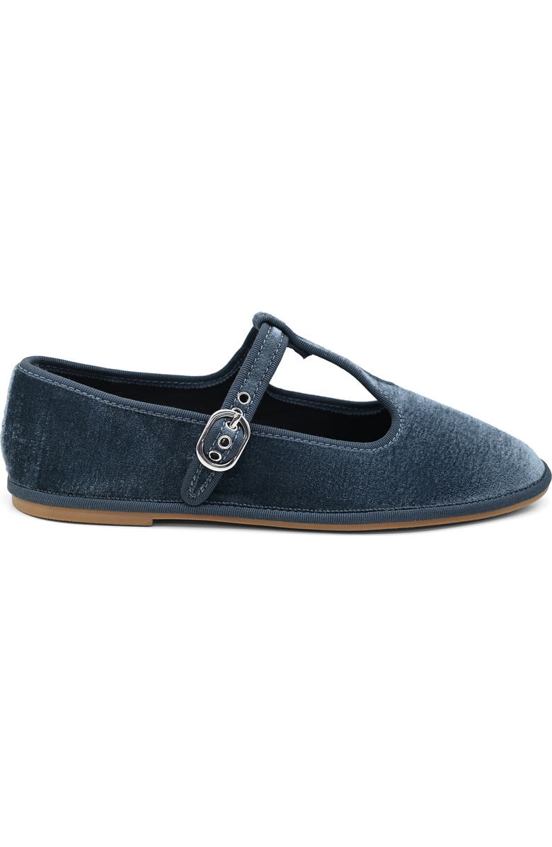 Kenneth Cole Verona T-Strap Flat, Alternate, color, Blue Velvet