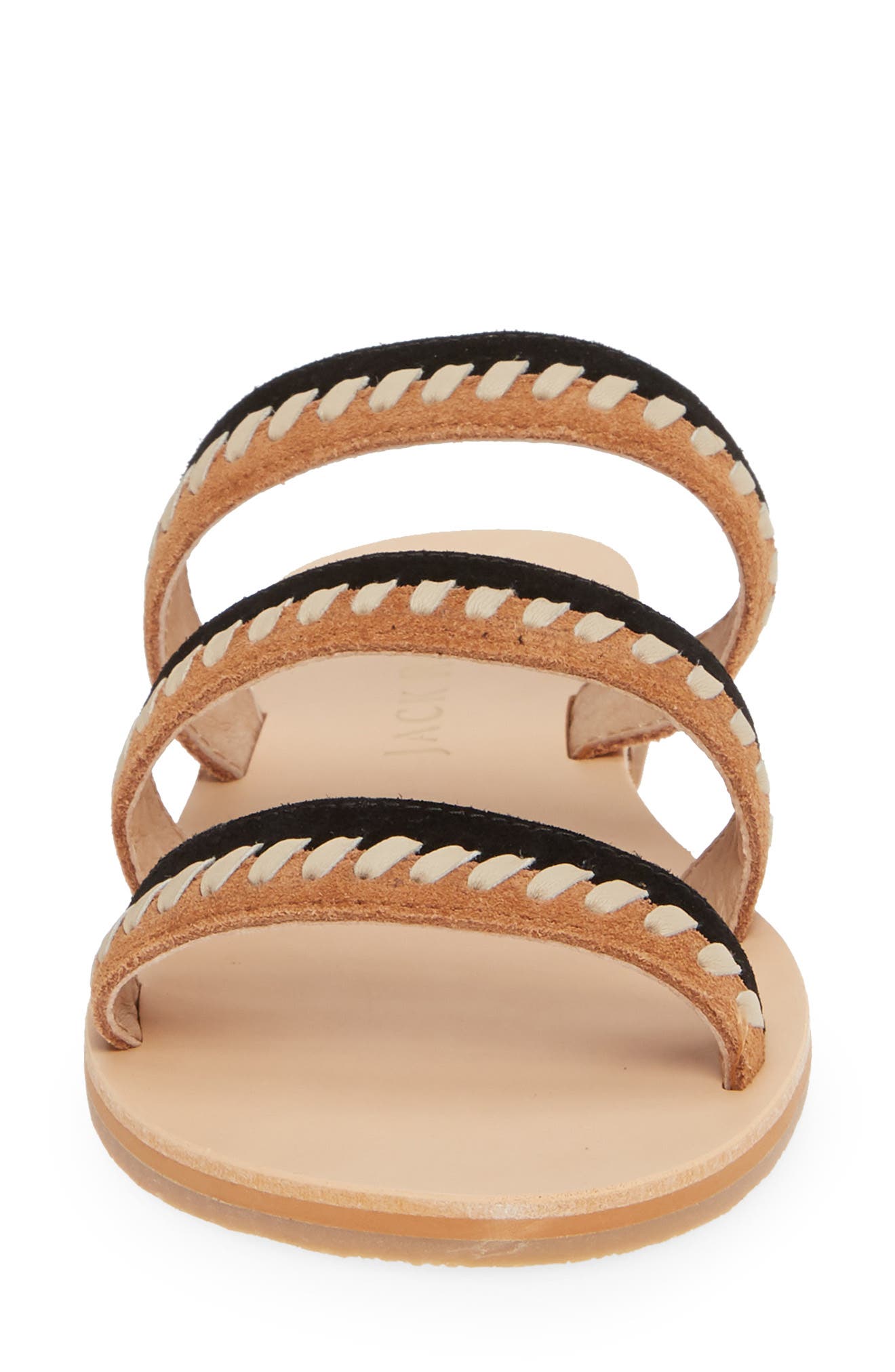 Amelia Slide Sandal, Alternate, color, BLACK/ LUGGAGE SUEDE
