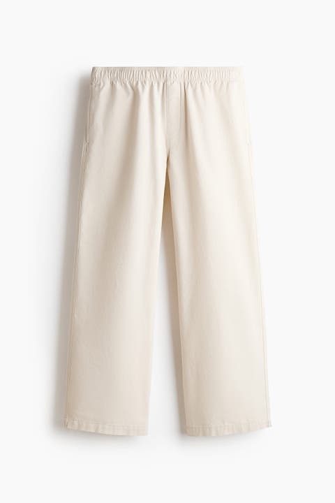 Loose Fit Cotton Canvas Trousers