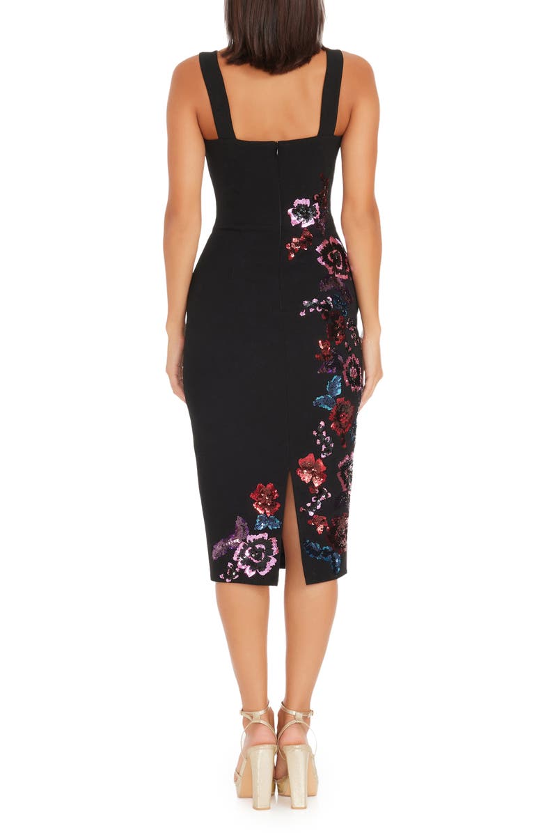 Dress the Population Nicole Floral Sequin Embellished Sheath Cocktail Dress, Alternate, color, 