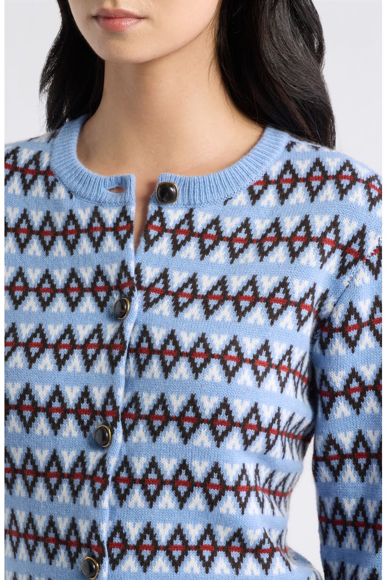 The Wool & Cashmere Cardigan, Alternate, color, PERIWINKLE FAIRISLE