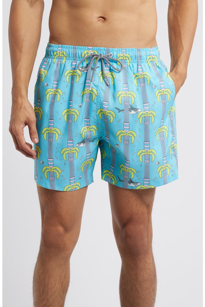 Atlantis Mid Length Swim Trunks, Main, color, BLUE