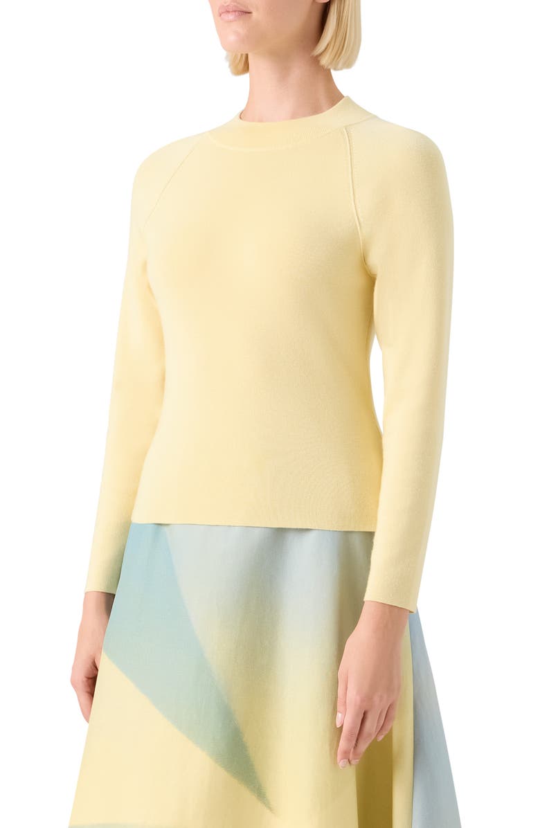 Akris Cashmere & Silk Mock Neck Sweater, Alternate, color, Sun