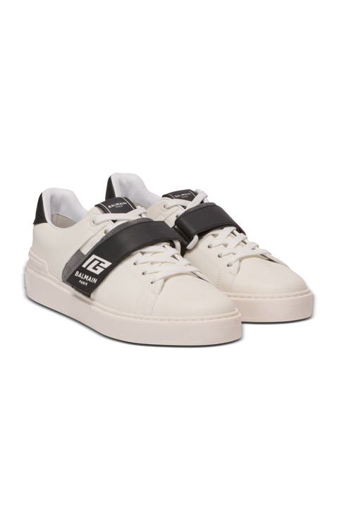 Calfskin B-Court trainers with PB tongue
