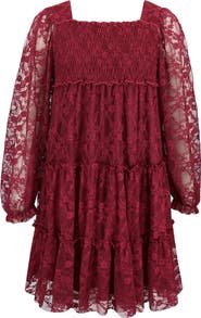 Zunie Kids' Lace Tiered Dress