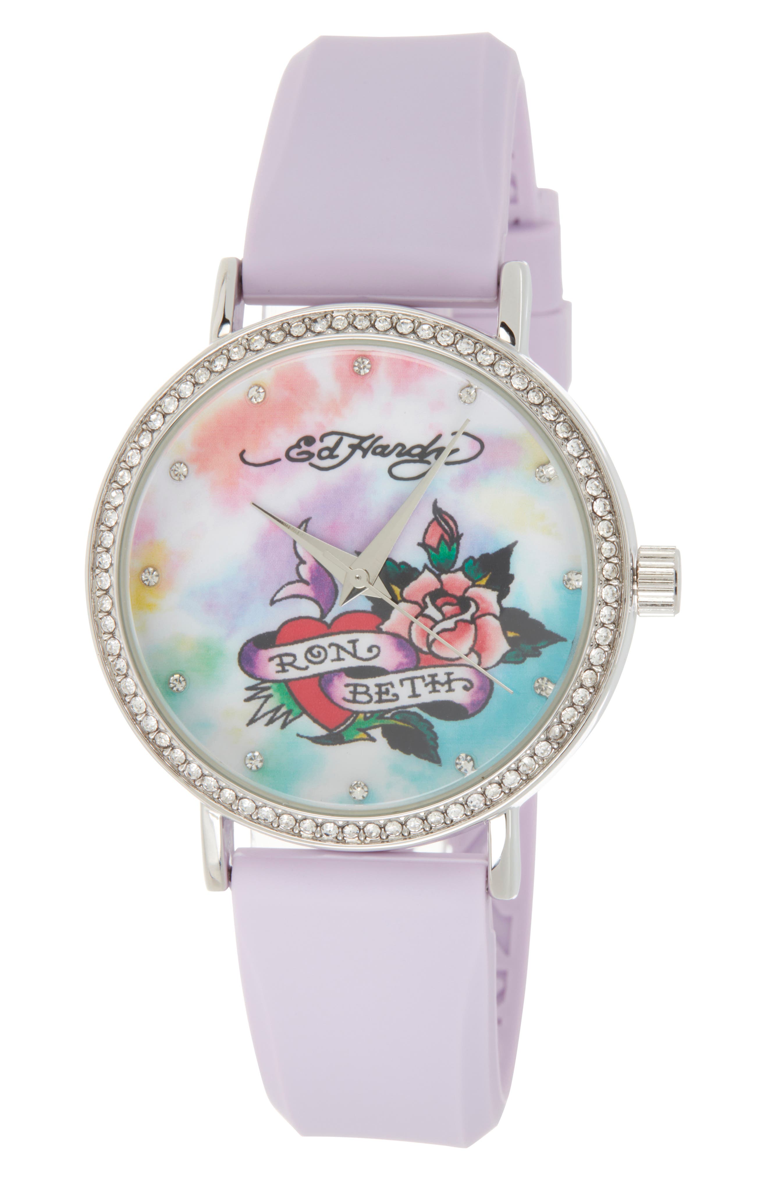 Ed Hardy x Ed Hardy Silicone Strap Watch, 38mm