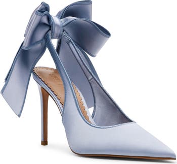 【Steve Madden】Teacup 海外限定 TEACUP Black Satin Women's Pointed-Toe Slingback Heel