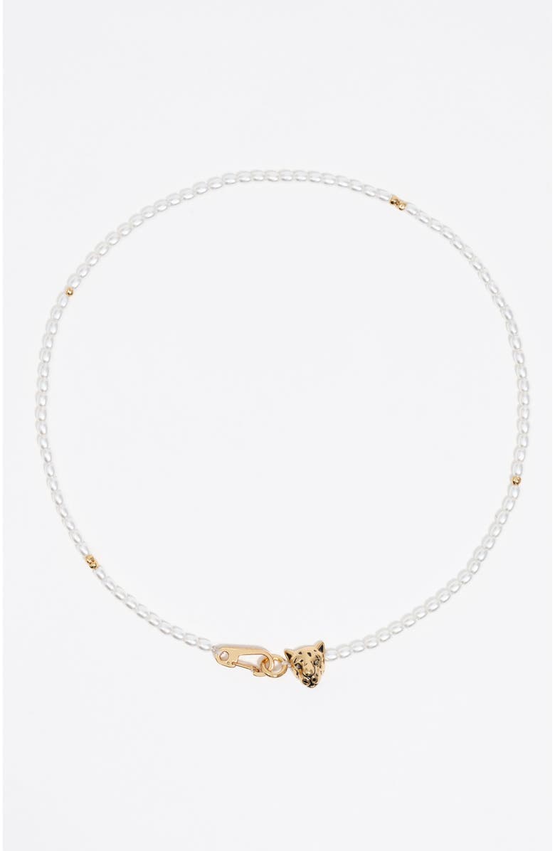 Bimba y Lola Panther Necklace, Main, color, Pearl