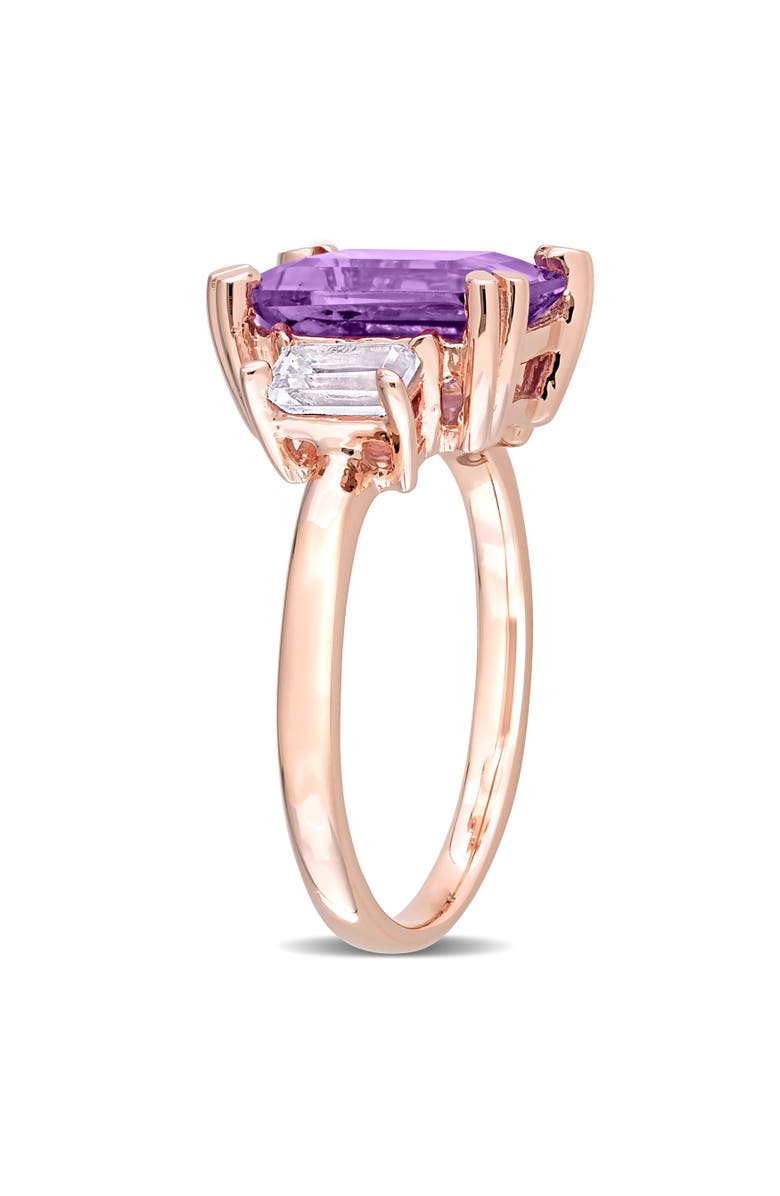 Julianna B. Gemstones Octagon 3-Stone Ring, Alternate, color, Amethyst/Rose-Plated