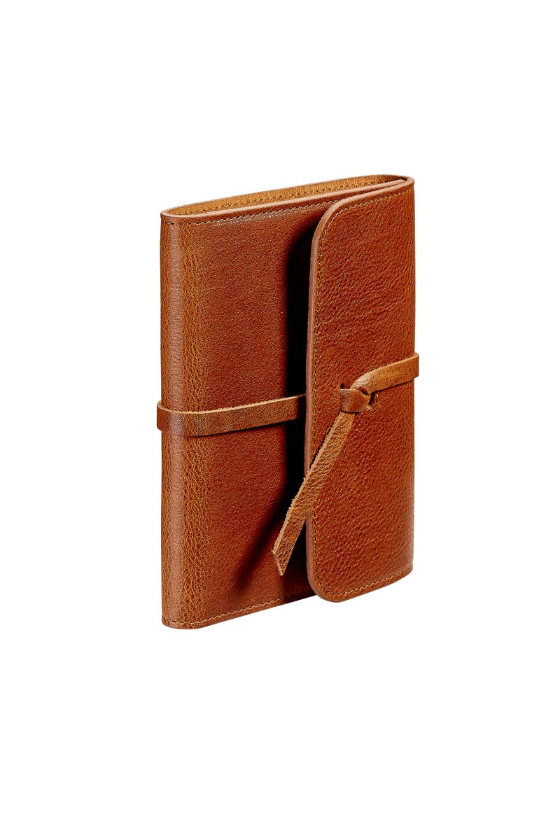 7" Leather Wrapped Refillable Journal, Alternate, color, Cognac