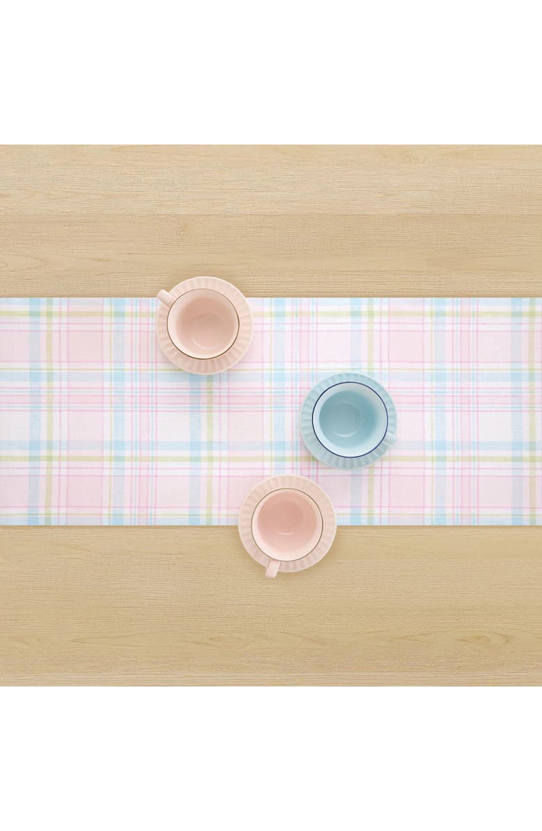 Solino Home Linen Table Runner for Dining Table, Holiday and Everyday Table Decor - Palm Beach Plaid, Alternate, color, Palm Beach Plaid