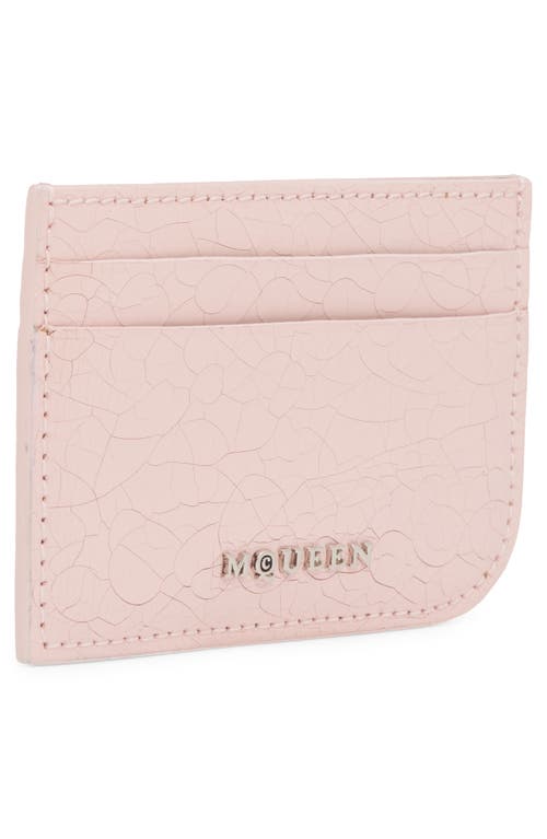 Alexander Mcqueen Mcqueen Sling Card Case In 1063 Pink/cognac/silver