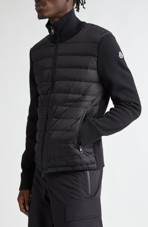 Moncler Padded Zip-up Cardigan Clothing In Black