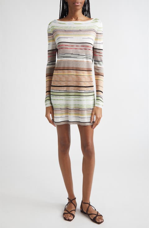 Flame Space Dye Stripe Minidress