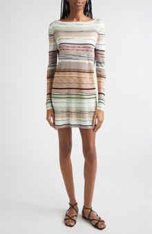 Flame Space Dye Stripe Minidress