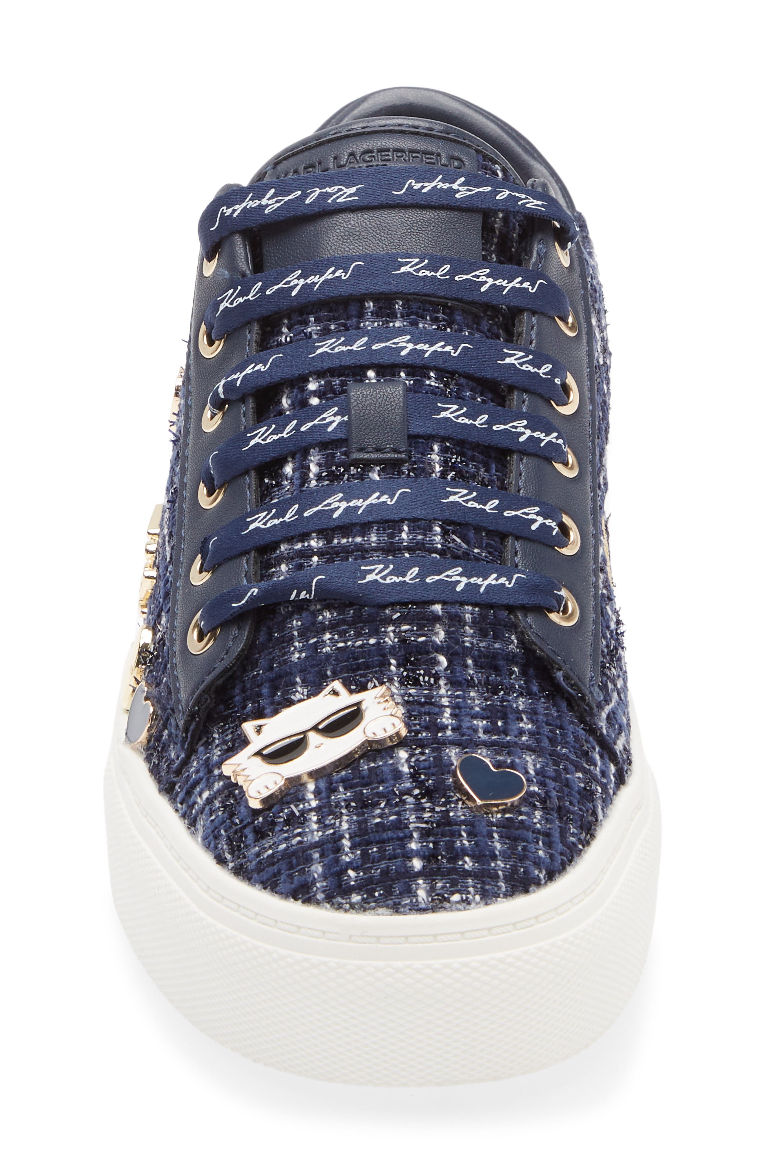 KARL LAGERFELD PARIS Cate Pins Lace-Up Sneaker, Alternate, color, Navy