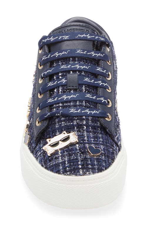 Karl Lagerfeld Paris Cate Pins Lace-up Sneaker In Blue
