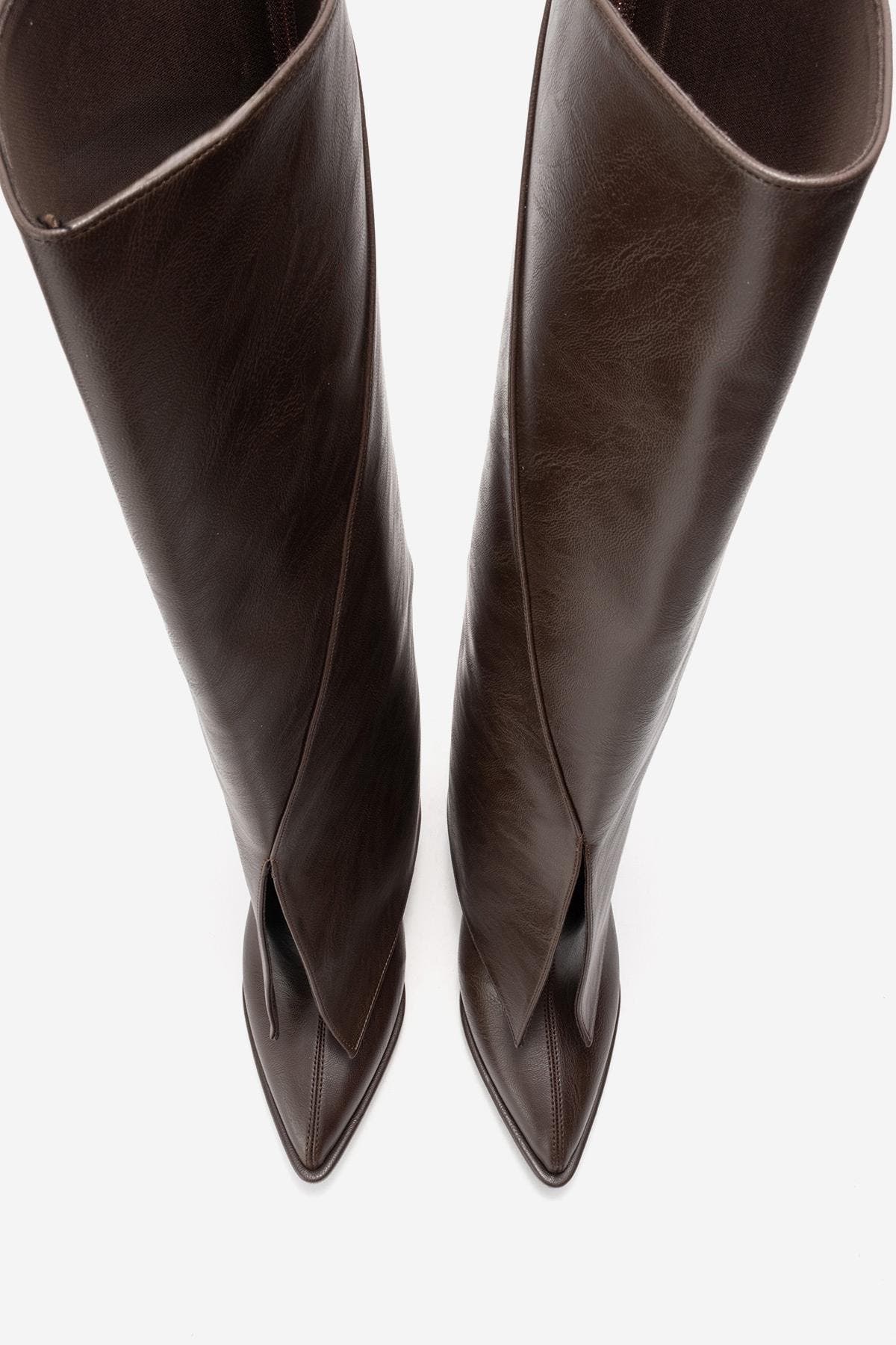 Aja Block Heel Convertible Knee High Boot, Alternate, color, Coffee Faux Leather
