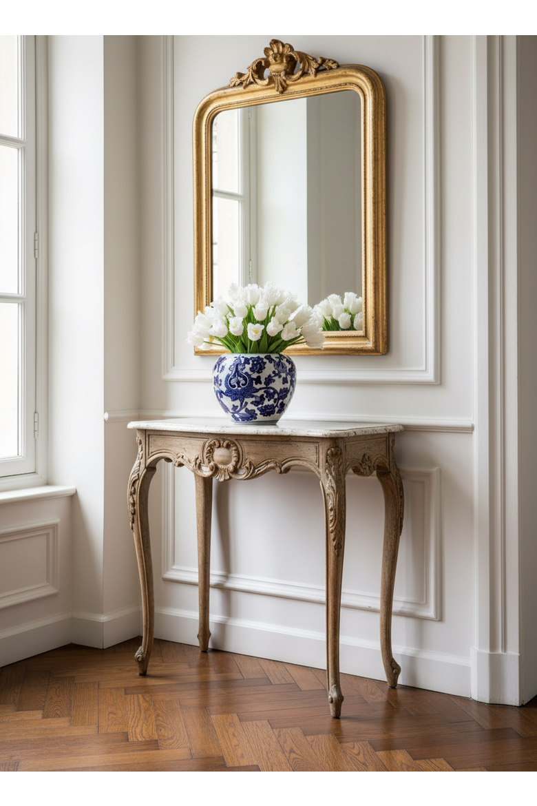 Claude RealTouch Tulip Toile Arrangement, Alternate, color, Snow