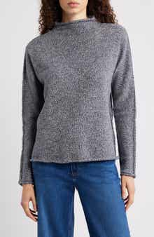 Monterey Stripe Cotton Funnel Neck Sweater