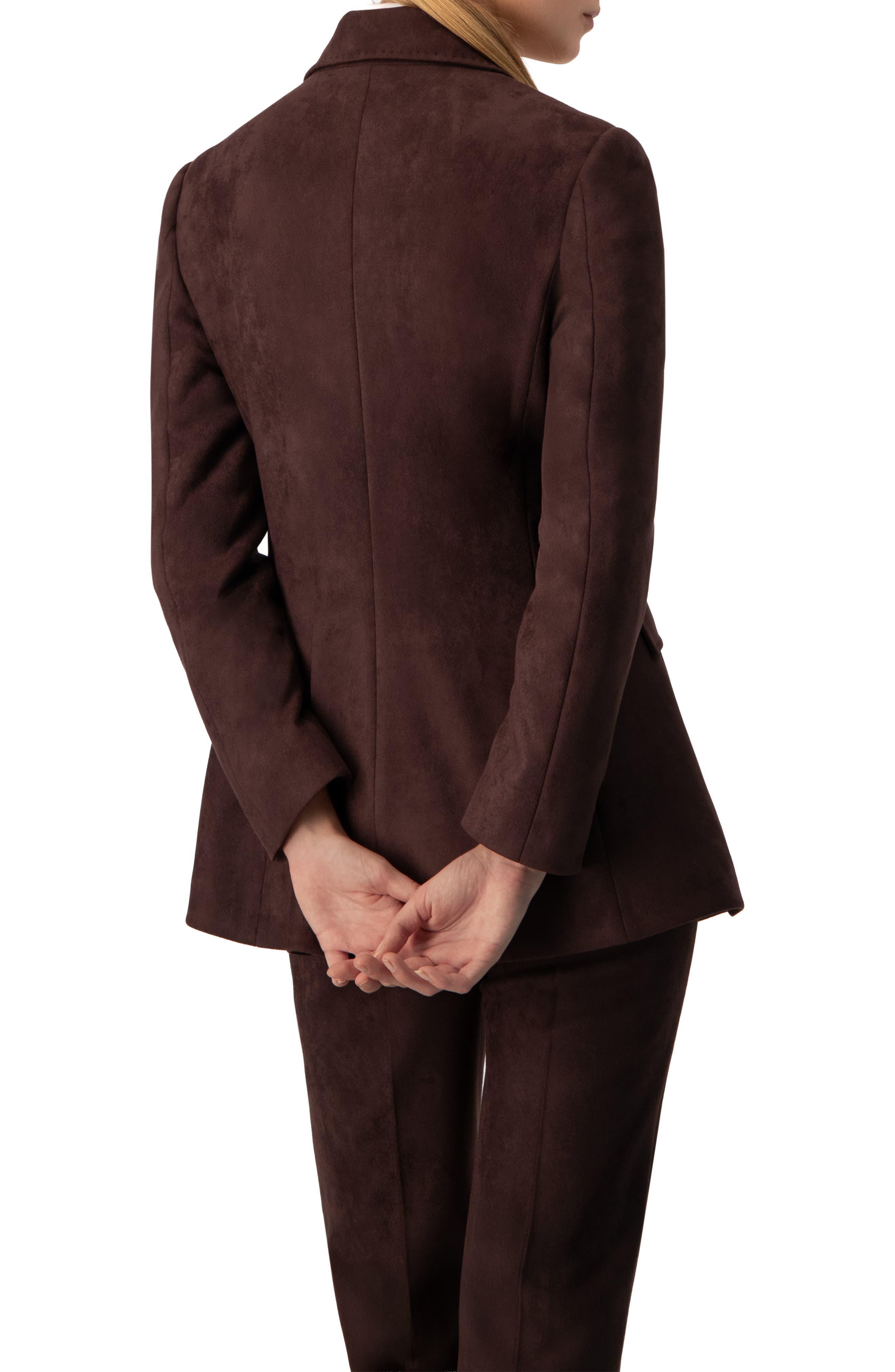 Single-Breasted Faux-Suede Blazer - image 2