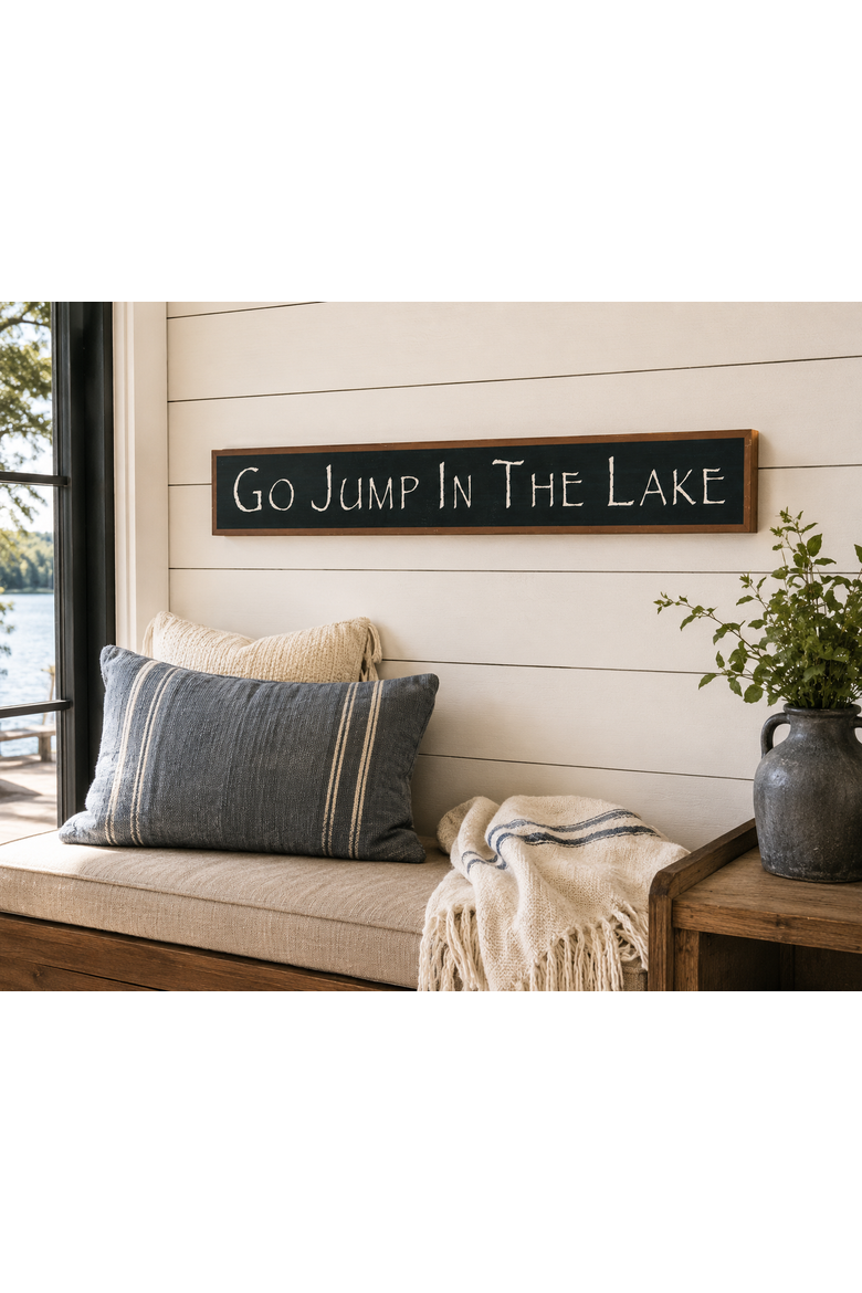 "Go Jump In The Lake" Decorative Sign 15.87", Alternate, color, Green