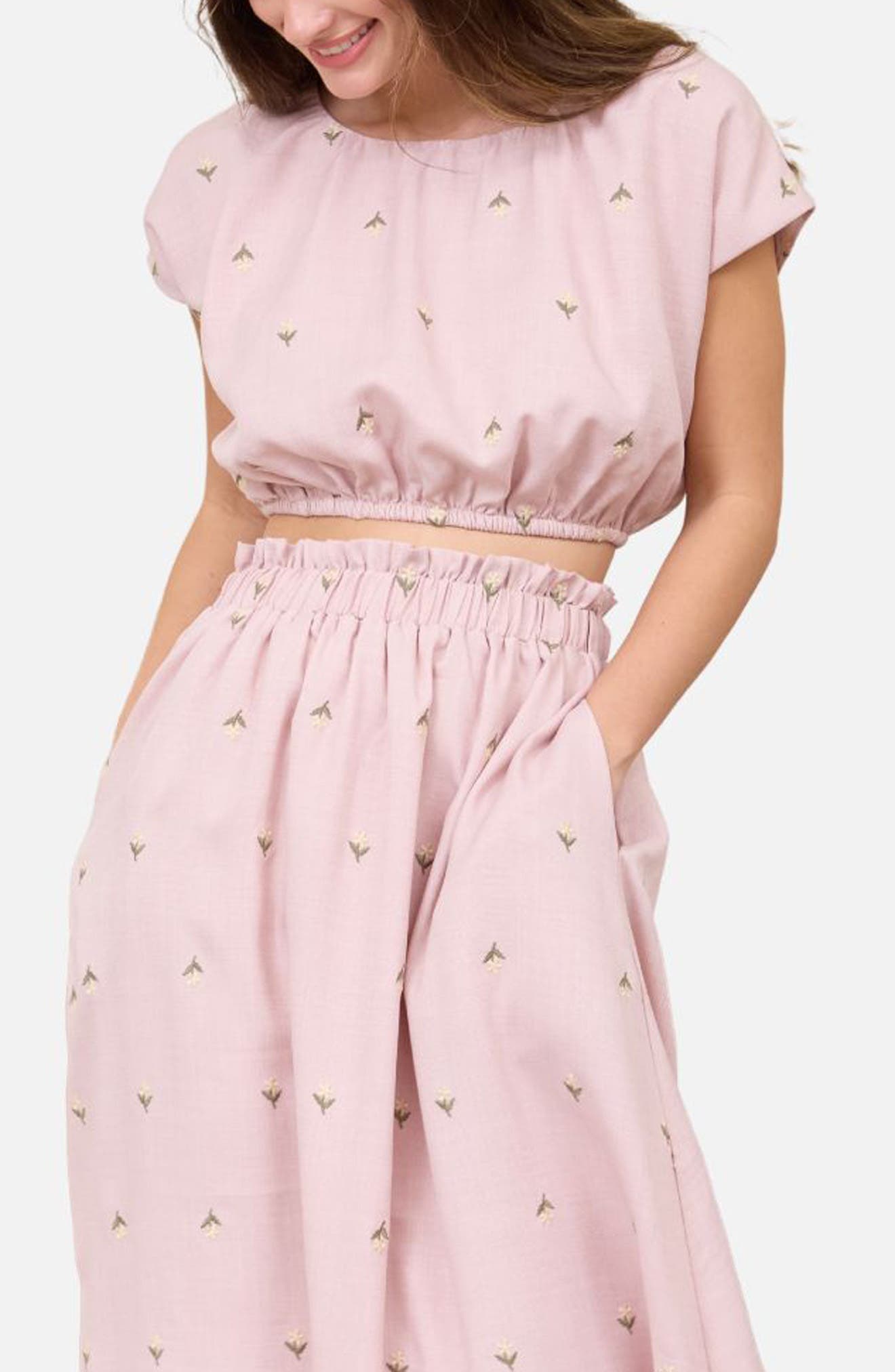 Floral Embroidered Crop Top - image 5