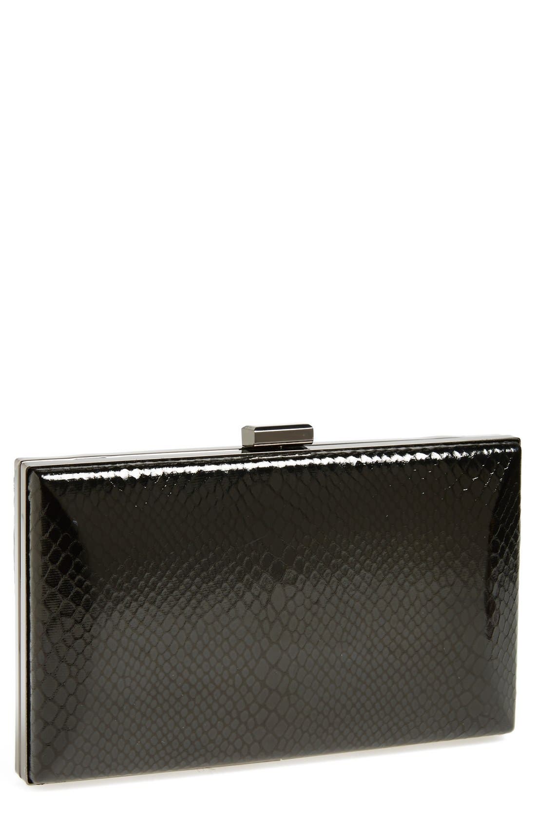 Sondra Roberts Snake Print Clutch, Main, color, 