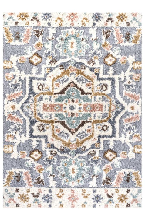 Aziza Persian Medallion High-Low Area Rug
