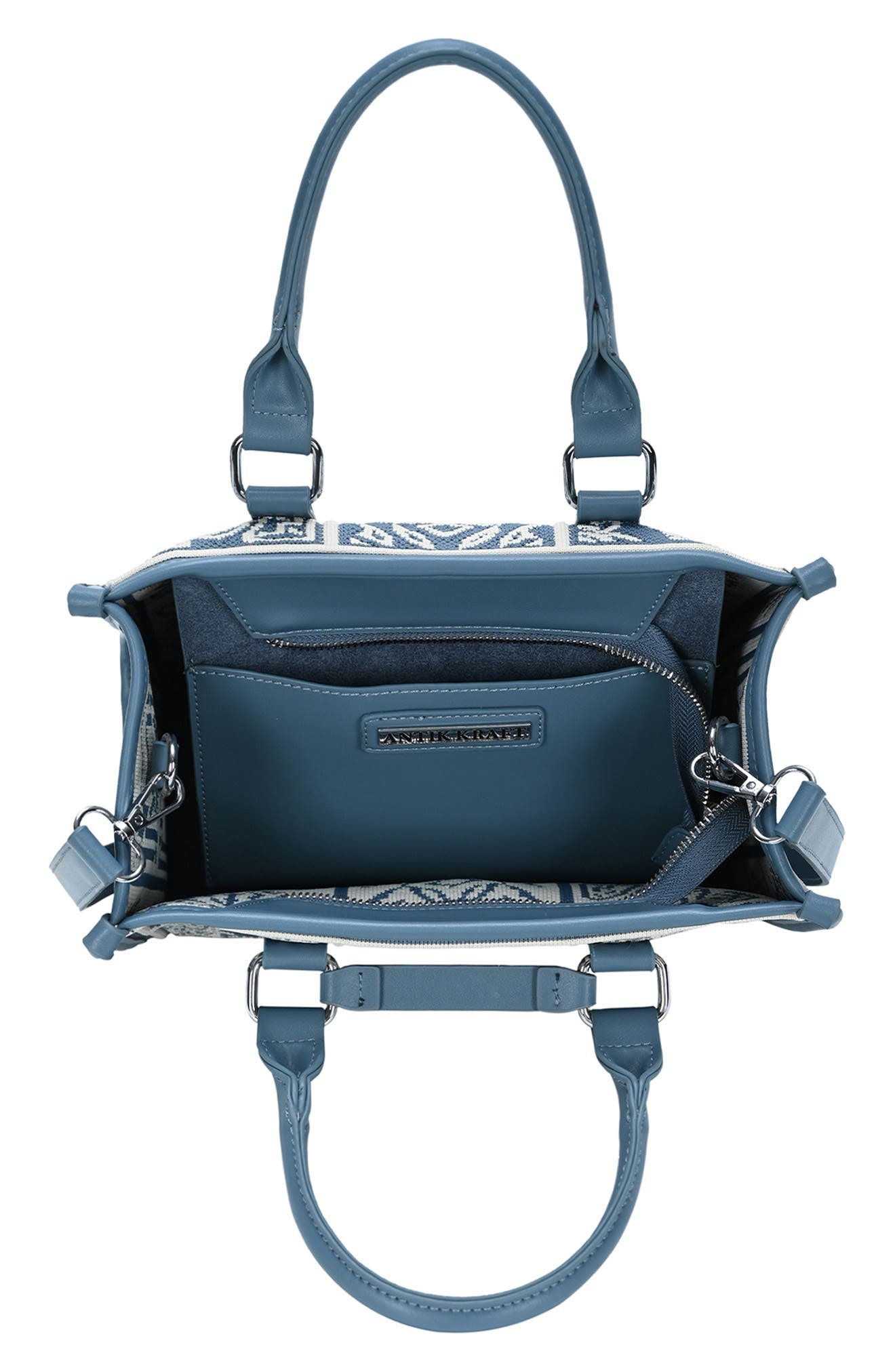 Bandana Print Satchel, Alternate, color, BLUE