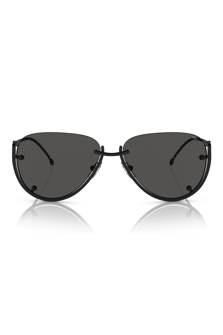 59mm Pilot Sunglasses, Main, color, MATTE BLACK / DARK GREY