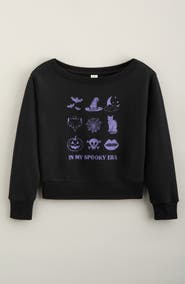 Treasure & Bond Kids' Wide Neck Graphic Sweatshirt