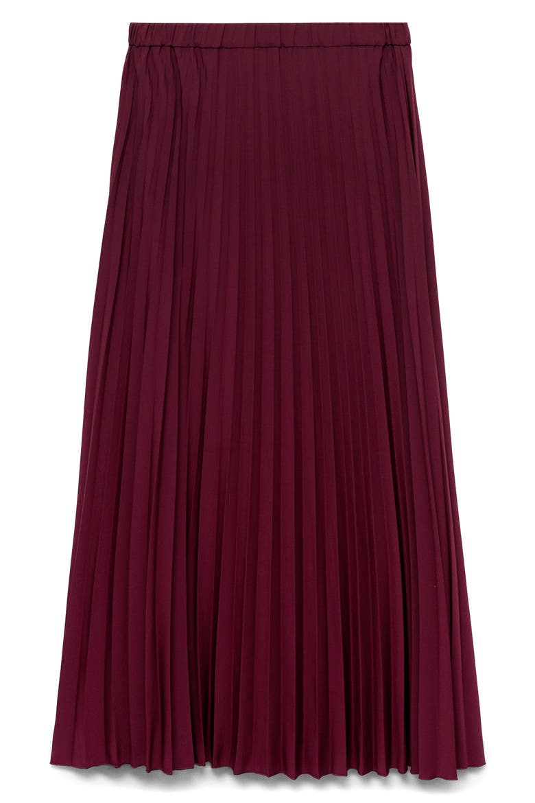 Pleat Midi Skirt, Alternate, color, BURGUNDY