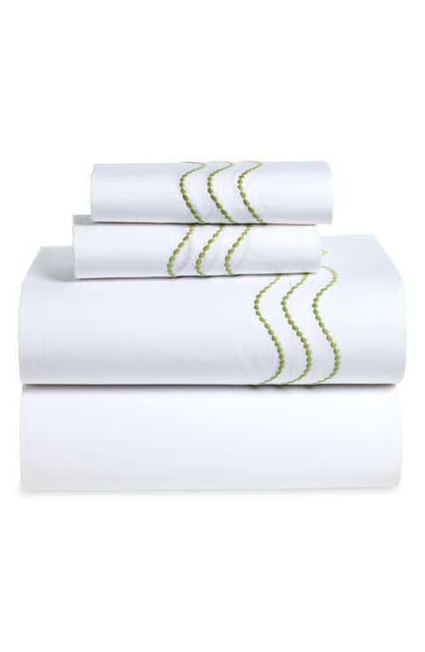 Serena Embroidered Percale Sheet Set