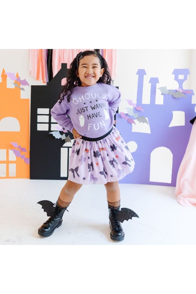 Spooky Bows Halloween Tutu, Alternate, color, Purple