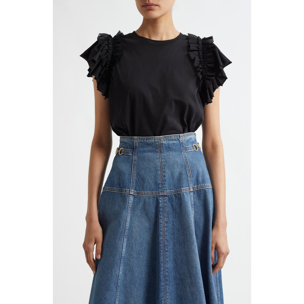 ULLA JOHNSON ULLA JOHNSON LEIA RUFFLE SLEEVE ORGANIC COTTON TOP