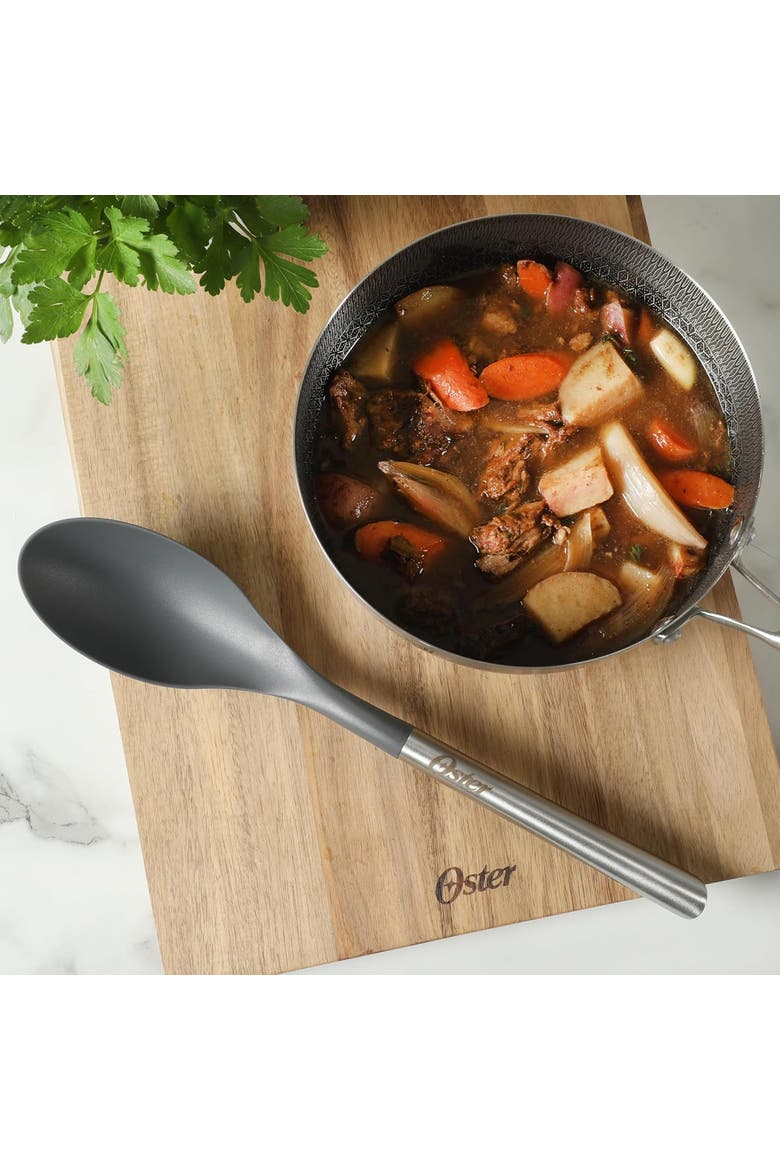 13.8 Inch Nylon Serving Spoon Stainless Steel Handle, Alternate, color, Silver