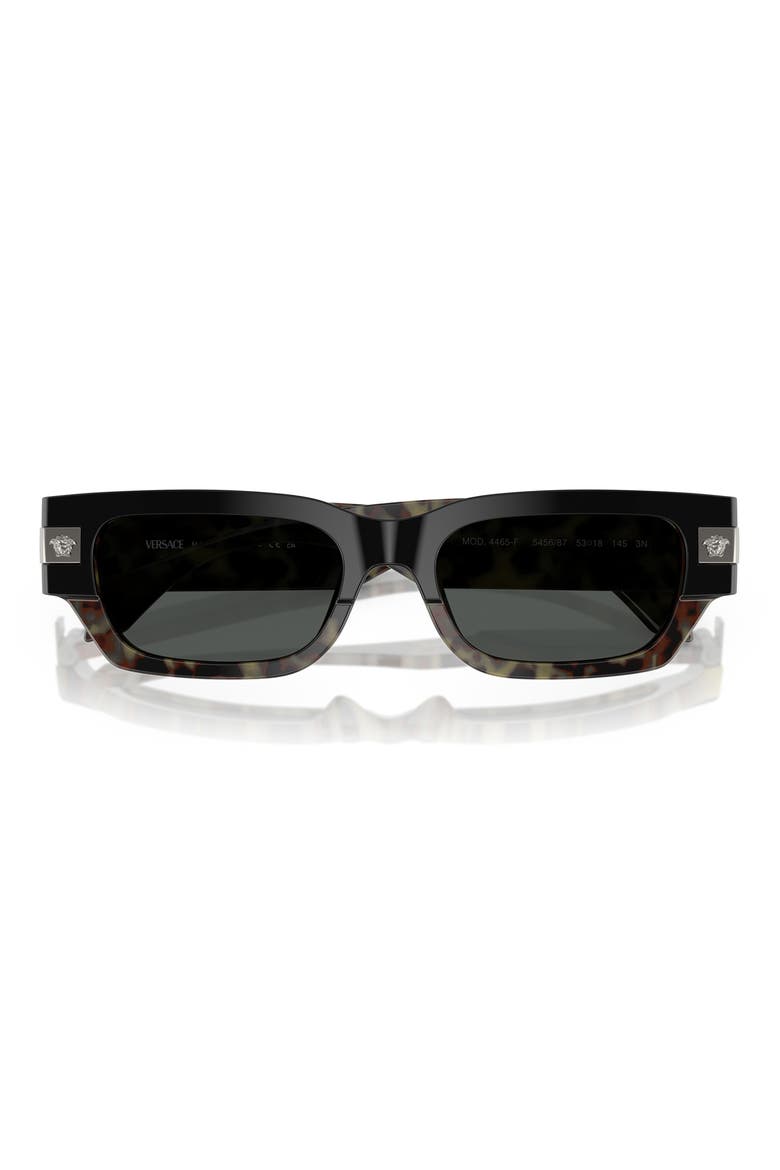 53mm Rectangular Sunglasses, Alternate, color, HAVANA