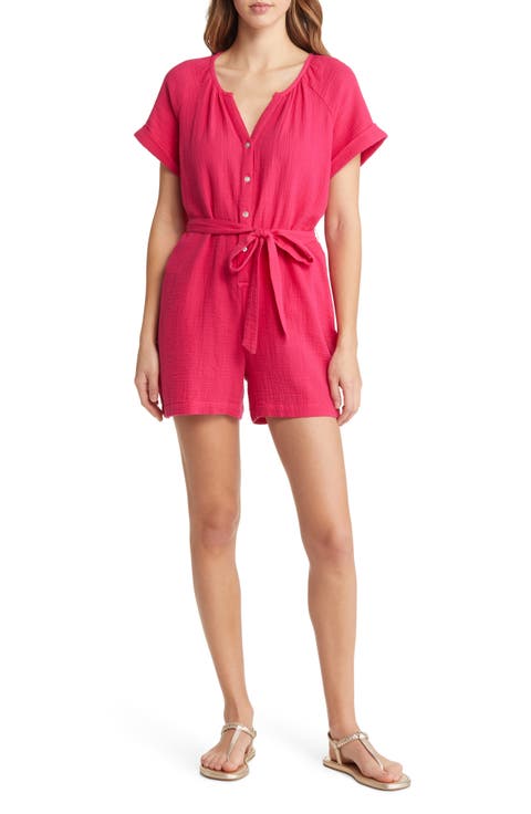 Coral Isle Cotton Romper