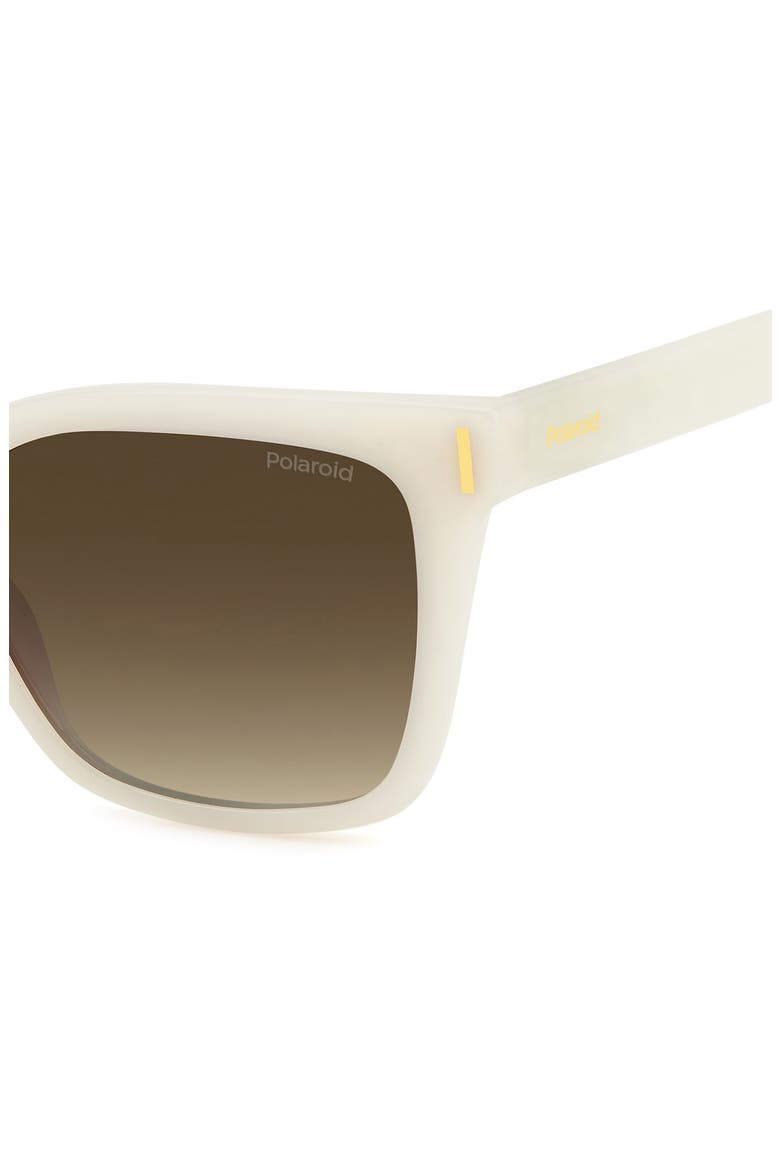 54mm Polarized Cat Eye Sunglasses, Alternate, color, WHITE/ BROWN GRAD POLAR