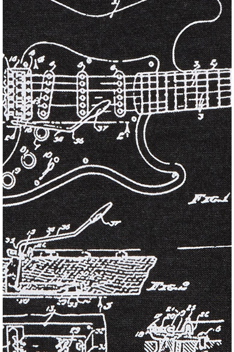 Guitar Sketch Fleece Sweatshirt, Alternate, color, BLACK