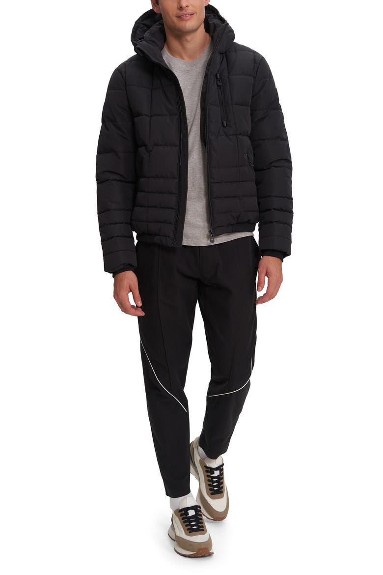 Cameron Hooded Puffer Jacket, Alternate, color, BLACK