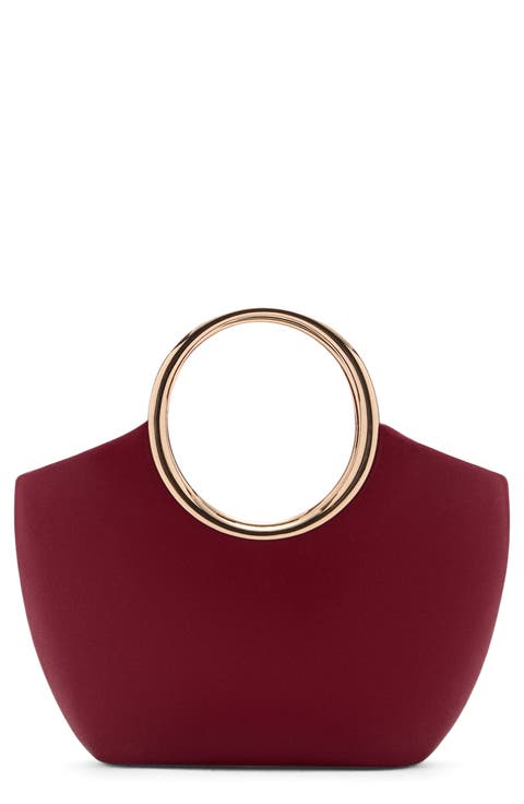 Faux Leather Bracelet Handle Bag
