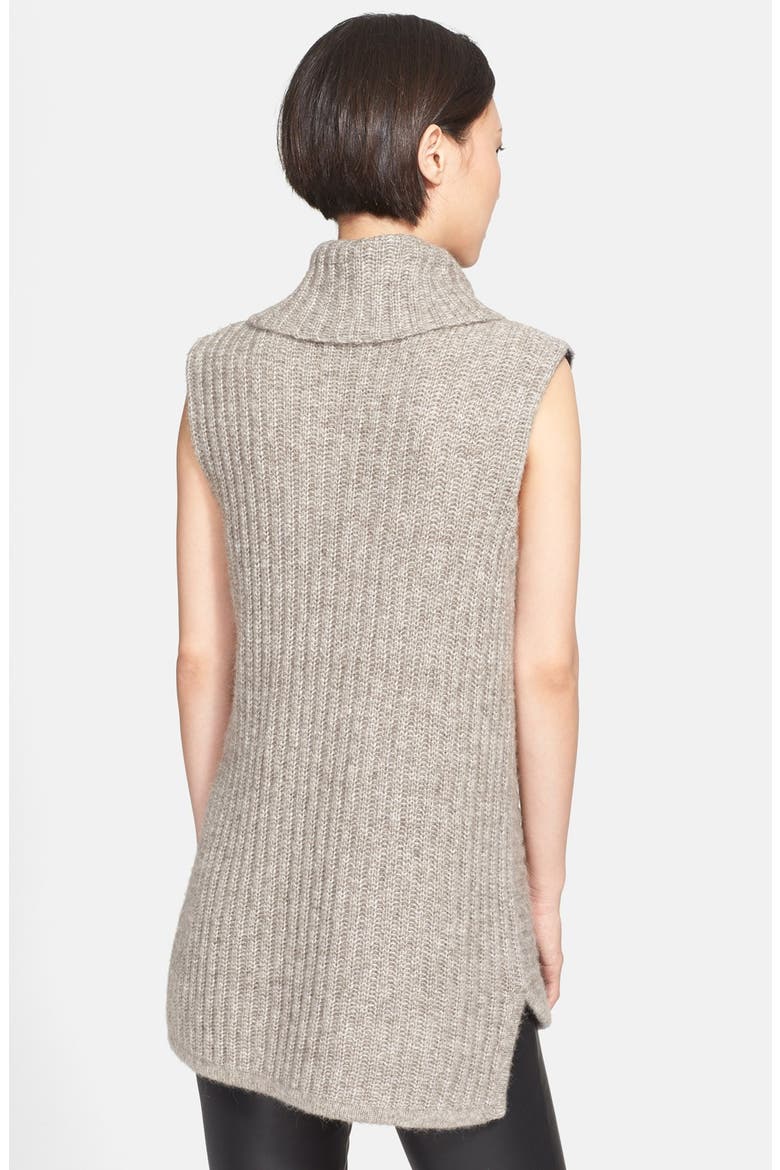 'Beylor T' Ribbed Knit Turtleneck Tunic Vest, Alternate, color, STONE GREY