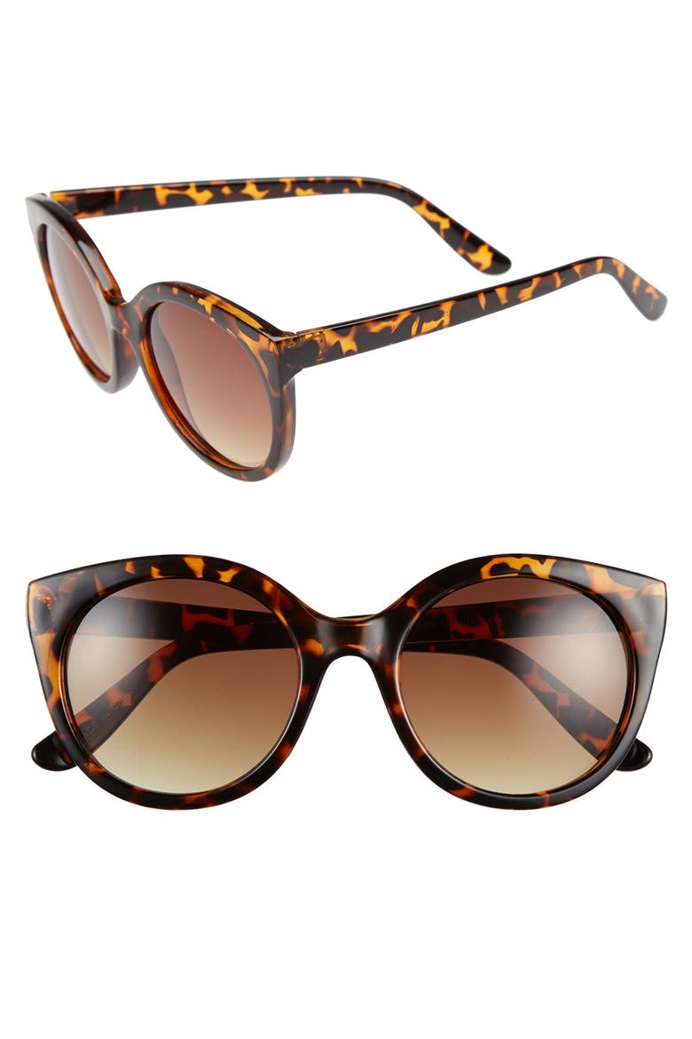 60mm Retro Sunglasses, Main, color, TORT