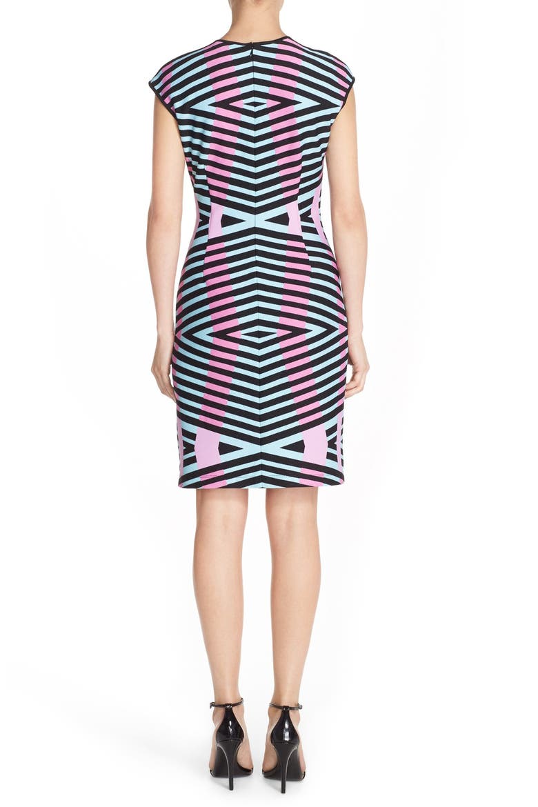 'Pique' Knit Sheath Dress, Alternate, color, BLACK/ PINK
